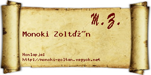 Monoki Zoltán névjegykártya